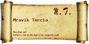Mravik Tercia névjegykártya